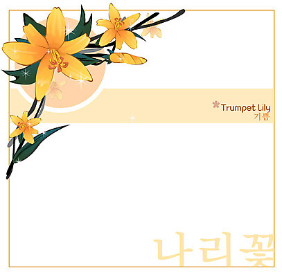 EPS 식물 꽃 컬러 백그라운드 꽃백그라운드 일러스트 여름꽃 자연 사람없음 노란색 백합 나리 나리꽃 국내일러스트 생태계 파일형식 벡터 여름_계절