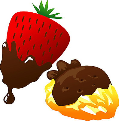 EPS 식물 음식 과일 일러스트 딸기 사람없음 농작물 초콜릿 두개 묻은 국내일러스트 2 농업 디저트 파일형식 벡터