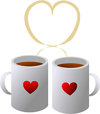 EPS 커플 커피 음료 음식 일러스트 잔 사람없음 컵 세트 머그컵 하트 연기 차 커피잔 두잔 국내일러스트 모양 식기 2 관계 파일형식 벡터