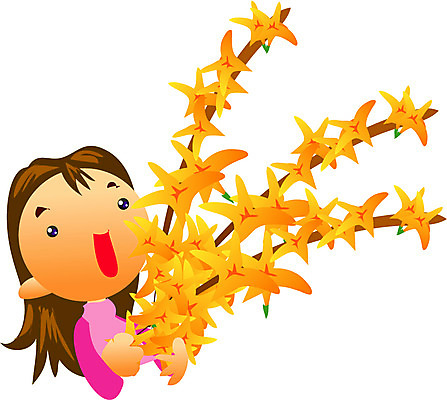 EPS 클립아트 식물 계절 여자 꽃 어린이 컬러 일러스트 꽃나무 한명 들기 사람 소녀 상반신 20대 성인 노란색 봄 나뭇가지 개나리 여자만 여자한명만 꺾음 국내일러스트 나무 1 모션 청년 파일형식 벡터