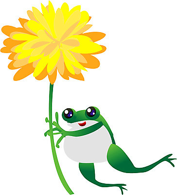EPS 클립아트 식물 동물 한마리 계절 꽃 컬러 한송이 일러스트 봄꽃 자연현상 자연 매달리기 개구리 사람없음 노란색 봄 민들레 청개구리 경칩 국내일러스트 1 모션 양서류 절기 생태계 송이 파일형식 벡터