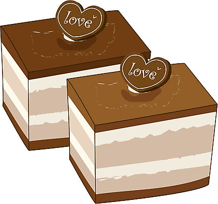 EPS 문자 알파벳 영어 음식 빵 일러스트 디저트 사람없음 장식 케이크 하트 조각케이크 제빵 두조각 초코맛 국내일러스트 모양 2 제과제빵 초콜릿 맛 파일형식 벡터