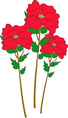 EPS 클립아트 식물 꽃 컬러 일러스트 사람없음 빨간색 세송이 진홍색 국내일러스트 3 파일형식 벡터