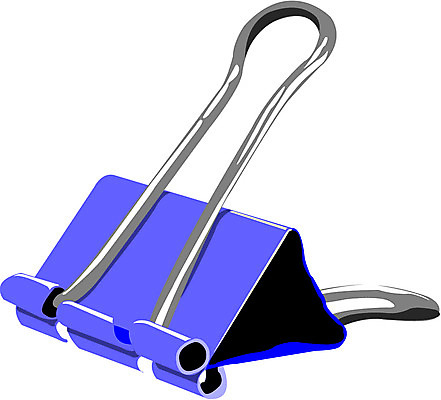 EPS 컬러 일러스트 문구용품 학용품 집게 사람없음 파란색 한개 사무용품 오브젝트 클립 종이집게 국내일러스트 1 파일형식 벡터