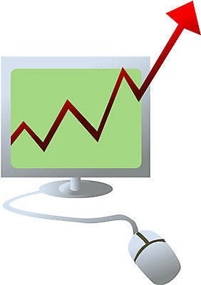 EPS 산업 화살표 일러스트 비즈니스 수치 그래프 사람없음 금융 경제 컴퓨터 스크린 모니터 마우스 증권 상승 오르기 꺾은선그래프 주가 상한가 국내일러스트 컨셉 모션 전자제품 컴퓨터용품 주식 파일형식 벡터