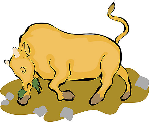 EPS 클립아트 동물 척추동물 한마리 육지동물 밭 일러스트 포유류 동화 전래동화 이야기 사람없음 가축 도움 풀 소 황소 콩쥐팥쥐 밭갈기 뜯기 국내일러스트 식물 1 컨셉 농업 모션 파일형식 벡터