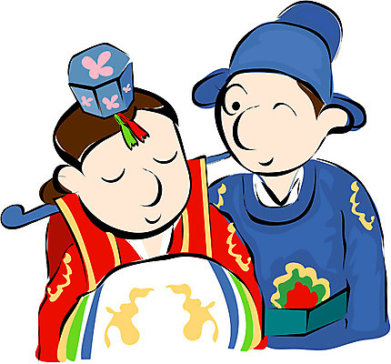 EPS 클립아트 한국문화 한국전통 부부 커플 여자 남자 신부 신랑 결혼 일러스트 상상 결혼식 동화 전래동화 이야기 사람 상반신 두명 전통의상 한복 전통혼례 비녀 족두리 각시 혼례복 콩쥐팥쥐 콩쥐 왕자 팥쥐 국내일러스트 동양문화 전통 관계 전통소품 한국 이벤트 전통의례 파일형식 벡터 헤어액세사리
