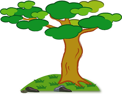 EPS 클립아트 나무 식물 일러스트 한그루 사람없음 돌_바위 소나무 풀 송 국내일러스트 1 파일형식 벡터