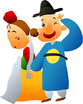 EPS 클립아트 한국문화 한국전통 부부 여자 남자 신부 신랑 결혼 일러스트 상상 동화 전래동화 이야기 사람 성인 두명 전통의상 한복 나무꾼 전통의례 전통혼례 혼례복 선녀 선녀와나무꾼 성인만 국내일러스트 동양문화 전통 커플 한국 이벤트 파일형식 벡터