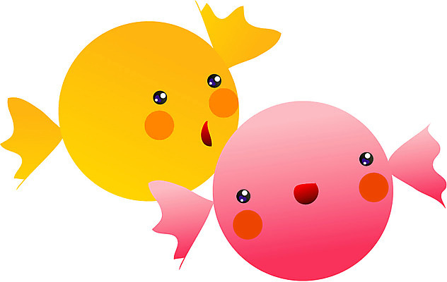 EPS 기념일 음식 컬러 일러스트 화이트데이 디저트 사탕 선물 이벤트 사람없음 빨간색 노란색 두개 얼굴모양 국내일러스트 모양 얼굴 2 데이이벤트 파일형식 벡터