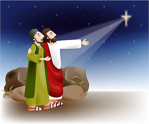 EPS 남자 별 기독교 종교 십자가 일러스트 사랑 사람 야외 두명 빛 교회 믿음 성경 돌_바위 바위 기도 예수 구출 남자만 국내일러스트 자연요소 감정 종교용품 종교건축 건물 도움 신_종교 파일형식 벡터