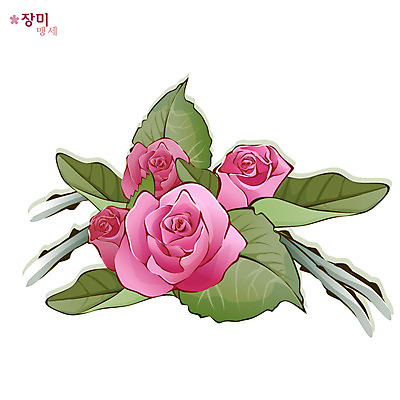 EPS 식물 꽃 컬러 일러스트 여름꽃 자연 사람없음 빨간색 장미 국내일러스트 생태계 파일형식 벡터 여름_계절