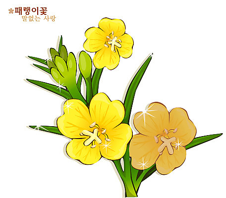 EPS 식물 꽃 컬러 일러스트 여름꽃 자연 사람없음 노란색 패랭이꽃 달맞이꽃 국내일러스트 생태계 파일형식 벡터 여름_계절