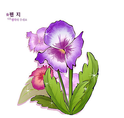 EPS 식물 꽃 컬러 일러스트 봄꽃 자연 사람없음 보라색 팬지 국내일러스트 봄 생태계 파일형식 벡터