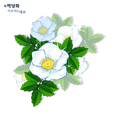 EPS 식물 꽃 일러스트 봄꽃 자연 사람없음 흰색 꽃말 해당화 국내일러스트 컬러 봄 생태계 파일형식 벡터