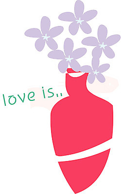 EPS 식물 문자 알파벳 영어 꽃 감정 컬러 일러스트 사랑 사람없음 장미 꽃병 보라색 병 국내일러스트 식기 파일형식 벡터