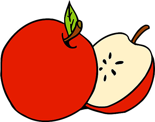 EPS 식물 음식 컬러 과일 일러스트 사람없음 빨간색 농작물 사과 반쪽 반 국내일러스트 농업 파일형식 벡터