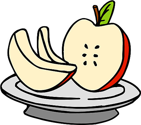 EPS 식물 접시 음식 조각 과일 일러스트 사람없음 빨간색 농작물 사과 반쪽 반 썰은 국내일러스트 식기 컬러 농업 파일형식 벡터