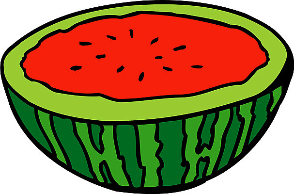 EPS 식물 컬러 과일 일러스트 수박 사람없음 빨간색 초록색 농작물 줄무늬 반쪽 반 썰은 국내일러스트 무늬 농업 파일형식 벡터