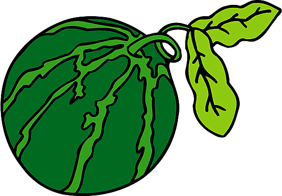 EPS 식물 음식 컬러 잎 과일 일러스트 수박 사람없음 초록색 농작물 한개 줄무늬 국내일러스트 1 무늬 농업 파일형식 벡터