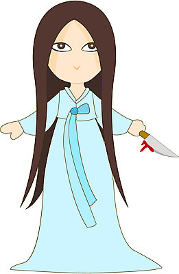 EPS 전신 클립아트 긴머리 여자 일러스트 상상 동화 이야기 서기 들기 사람 치마 혈액 칼 유령 처녀귀신 전통의상 한복 저고리 식칼 소복 여자만 가상인물 국내일러스트 한국전통 전통 헤어스타일 모션 하의 주방용품 파일형식 벡터