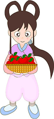EPS 전신 클립아트 여자 과일 일러스트 동화 전래동화 이야기 한명 서기 들기 사람 20대 성인 소쿠리 사과 전통의상 한복 선녀 선녀와나무꾼 여자만 여자한명만 성인여자만 청년만 청년여자만 성인한명만 청년여자한명만 성인여자한명만 성인만 국내일러스트 1 한국전통 전통 모션 청년 바구니 파일형식 벡터
