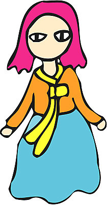 EPS 전신 클립아트 긴머리 여자 일러스트 상상 서기 사람 유령 처녀귀신 전통의상 한복 소복 여자만 가상인물 국내일러스트 한국전통 전통 헤어스타일 모션 파일형식 벡터