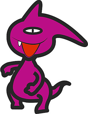 EPS 클립아트 동물 캐릭터 한마리 컬러 일러스트 상상 사람없음 자주색 도깨비 외눈 안구 일러캐릭터 1 신체부위 눈_신체부위 파일형식 벡터