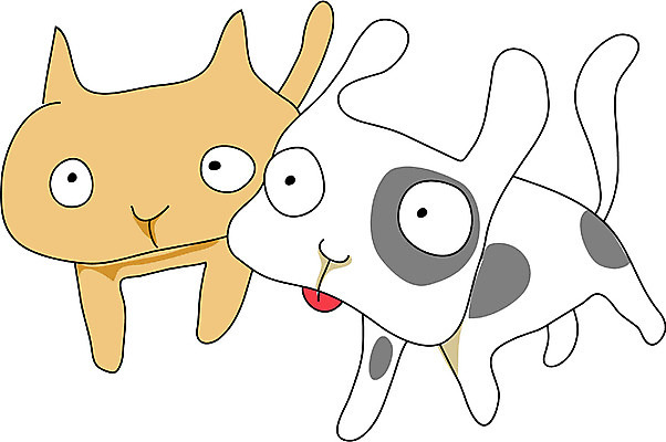 EPS 클립아트 동물 척추동물 캐릭터 육지동물 두마리 일러스트 포유류 사람없음 반려동물 개 강아지 바둑이 일러캐릭터 2 파일형식 벡터