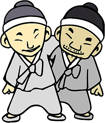 EPS 전신 클립아트 한국문화 한국전통 남자 일러스트 어깨동무 동화 전래동화 이야기 서기 사람 성인 두명 우정 농부 전통의상 한복 형제 상투 의좋은형제 남자만 성인남자만 성인만 국내일러스트 직업 동양문화 전통 포즈 가족 모션 한국 친구 파일형식 벡터