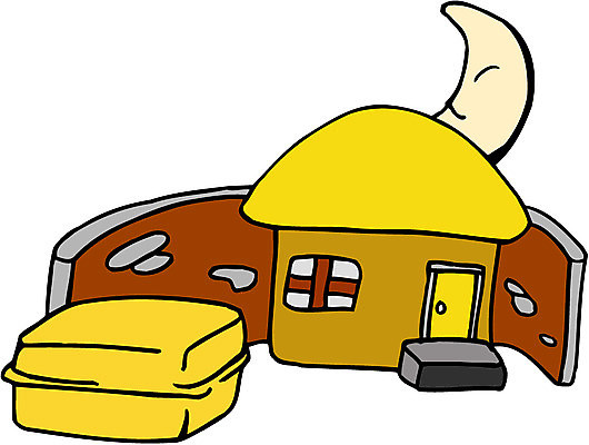 EPS 클립아트 한국문화 한국전통 시설물 건축 고건축 한국건축 일러스트 동화 주택 한국 초가집 전래동화 이야기 사람없음 동양건축 시골 초승달 시골집 쌀가마 의좋은형제 국내일러스트 동양문화 전통 건축물 아시아 한옥 건물 달 파일형식 벡터 동양