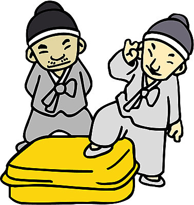 EPS 전신 클립아트 한국문화 한국전통 남자 일러스트 동화 전래동화 이야기 서기 사람 성인 두명 우정 농부 전통의상 한복 형제 상투 쌀가마 의좋은형제 남자만 성인남자만 성인만 국내일러스트 직업 동양문화 전통 가족 모션 한국 친구 파일형식 벡터