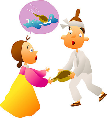 EPS 전신 클립아트 한국문화 한국전통 여자 남자 바다 말풍선 생각 일러스트 상상 동화 전래동화 서기 사람 두명 놀람 전통의상 어부 상투 잃음 바가지 빠짐 되찾은 우렁각시 국내일러스트 직업 동양문화 전통 감정 모션 한국 표정 파일형식 벡터