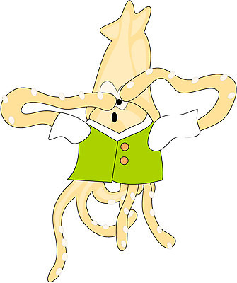 EPS 클립아트 동물 캐릭터 한마리 일러스트 상상 생물 연체동물 사람없음 바다동물 눈가림 전통의상 한복 오징어 마고자 일러캐릭터 1 한국전통 전통 바다 무척추동물 수중동물 가림 파일형식 벡터