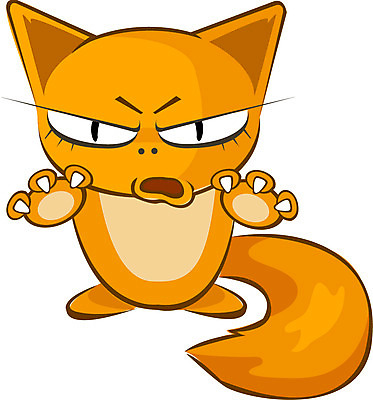 EPS 클립아트 동물 척추동물 캐릭터 한마리 육지동물 동물캐릭터 일러스트 포유류 사람없음 유머 위협 구미호 여우캐릭터 겁주기 일러캐릭터 1 감정 모션 여우 파일형식 벡터