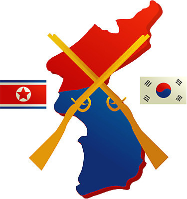 EPS 무기 지도 일러스트 사람없음 총 국기 태극기 전쟁 한반도 기관총 38선 6.25전쟁 남북분단 남한 북한 북한국기 삼팔선 휴전협정 국내일러스트 아시아 협상 파일형식 벡터