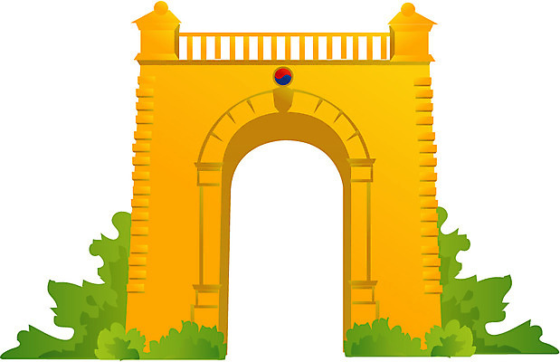 EPS 한국문화 한국전통 시설물 건축물 건축 컬러 고건축 유적 한국건축 일러스트 기념 사람없음 건물 노란색 문 탑 동양건축 문화재 태극 독립문 독립협회 국내일러스트 동양문화 전통 문양 한국 파일형식 벡터 동양