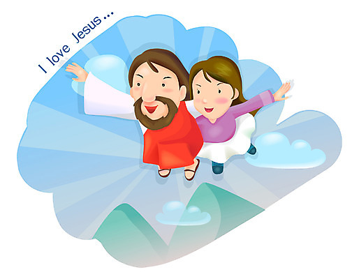 EPS 주간 여자 남자 기독교 종교 어린이 일러스트 하늘 사람 소녀 성인 야외 두명 교회 기도 비행 예수 하나님 구출 용서 국내일러스트 자연요소 컨셉 종교건축 건물 도움 신_종교 파일형식 벡터