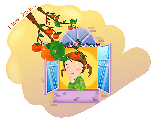 EPS 나무 계절 여자 기독교 종교 초등학생 어린이 일러스트 창문 감 한명 사람 소녀 성인 교회 가을 기도 예수 하나님 감나무 찬양 복음 여자만 여자한명만 국내일러스트 식물 1 학생 과일 종교건축 건물 신_종교 파일형식 벡터