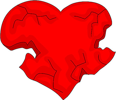 EPS 감정 컬러 일러스트 사랑 사람없음 빨간색 하트 이별 파열 깨짐 실연 국내일러스트 모양 컨셉 파일형식 벡터