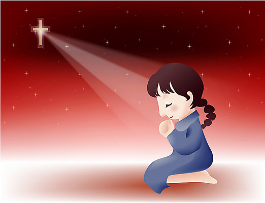 EPS 여자 기독교 종교 어린이 십자가 일러스트 한명 사람 소녀 20대 성인 빛 교회 믿음 기도 예수 여자만 여자한명만 국내일러스트 1 감정 종교건축 청년 건물 신_종교 파일형식 벡터