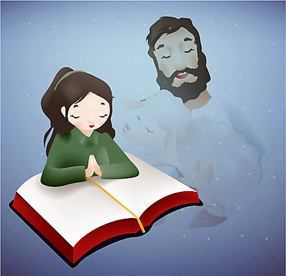 EPS 여자 남자 기독교 종교 어린이 일러스트 사람 소녀 두명 교회 믿음 성경 기도 예수 국내일러스트 감정 종교용품 종교건축 건물 신_종교 파일형식 벡터