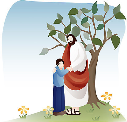 EPS 나무 남자 꽃 기독교 종교 어린이 일러스트 한그루 사람 소년 야외 두명 교회 믿음 예수 남자만 소년만 국내일러스트 식물 1 감정 종교건축 건물 신_종교 어린이만 파일형식 벡터