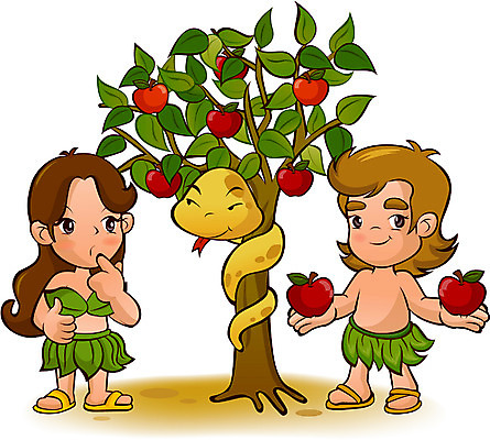 EPS 나무 여자 남자 기독교 종교 일러스트 사람 두명 뱀 사과 종교캐릭터 선악과 아담 이브 일러캐릭터 식물 캐릭터 과일 파충류 파일형식 벡터