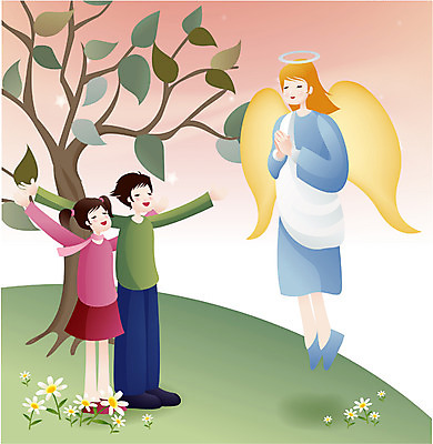 EPS 나무 여자 남자 기독교 종교 어린이 날개 일러스트 어깨동무 천사 사람 소녀 이벤트 소년 야외 세명 교회 믿음 예수 언덕 찬양 국내일러스트 식물 감정 포즈 종교건축 건물 신_종교 파일형식 벡터