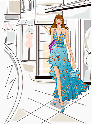 EPS 모델 우먼라이프 라이프스타일 웰빙 드레스 계절 원피스 여자 패션 일러스트 거리 한명 사람 20대 성인 야외 여름 상점 도시 여자만 여자한명만 성인여자만 청년만 청년여자만 성인한명만 청년여자한명만 성인여자한명만 성인만 국내일러스트 1 옷 청년 생활 파일형식 벡터