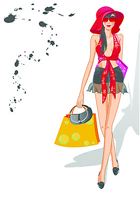 EPS 모델 우먼라이프 라이프스타일 웰빙 계절 여자 패션 일러스트 한명 사람 20대 성인 여름 쇼핑 비키니 선글라스 쇼핑백 여자만 여자한명만 성인여자만 청년만 청년여자만 성인한명만 청년여자한명만 성인여자한명만 성인만 국내일러스트 1 수영복 안경 가방 청년 생활 파일형식 벡터