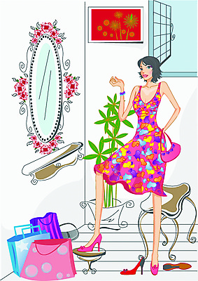 EPS 모델 우먼라이프 라이프스타일 웰빙 잡화 계절 원피스 여자 패션 화분 구두 신발 의자 일러스트 실내 한명 사람 20대 성인 여름 쇼핑 쇼핑백 상점 거울 하이힐 화장대 백화점 상업시설 여자만 여자한명만 성인여자만 청년만 청년여자만 성인한명만 청년여자한명만 성인여자한명만 성인만 국내일러스트 1 옷 가구 가방 청년 내부 생활 여성화 시설 상업 파일형식 벡터