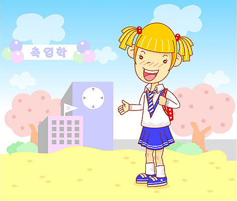 EPS 주간 전신 학생 여학생 여자 교복 일러스트 학교 청소년 한명 서기 사람 야외 10대 신학기 입학 신입생 여자만 여자한명만 십대만 십대여자만 십대여자한명만 국내일러스트 자연요소 1 옷 교육 모션 파일형식 벡터