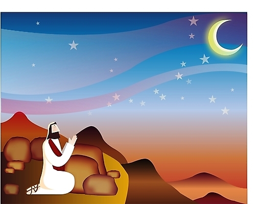 EPS 전신 남자 별 기독교 종교 일러스트 하늘 한명 사람 20대 성인 야외 교회 사막 달 돌_바위 바위 기도 예수 야간 무릎꿇기 남자만 남자한명만 성인남자만 청년만 청년남자만 청년남자한명만 성인한명만 성인남자한명만 성인만 국내일러스트 자연요소 1 종교건축 모션 청년 건물 신_종교 파일형식 벡터